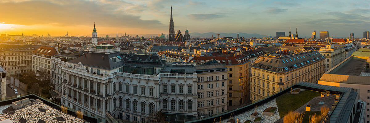Wien bei Sonnenuntergang