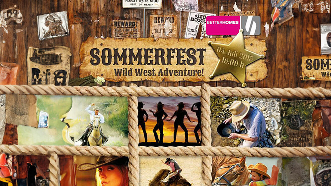 Illustration und Photocollage zum Thema Wild West am Sommerfest 2015
