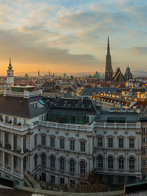 Wien bei Sonnenuntergang