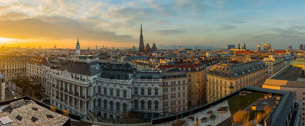 Wien bei Sonnenuntergang