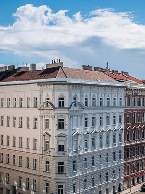 Alte Häuser nebeneinander in der Innenstadt